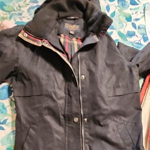 Pendleton Black Jacket with Red and Beige Plaid Lining